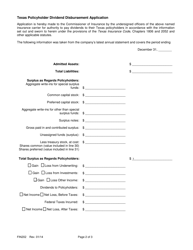 Form FIN202 Texas Policyholder Dividend Disbursement Notification/Application - Texas, Page 2