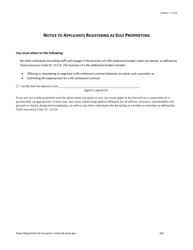 Form FIN432 Life Agent Notification to Tdi to Act as a Life Settlement Broker - Texas, Page 3