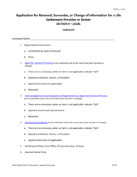 Form FIN431 Application for Renewal, Surrender, or Change of Information for a Life Settlement Provider or Broker - Texas, Page 11