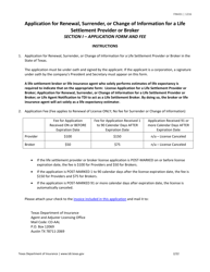 Form FIN431 Application for Renewal, Surrender, or Change of Information for a Life Settlement Provider or Broker - Texas, Page 2