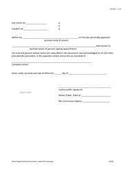 Form FIN430 License Application for a Life Settlement Provider or Broker - Texas, Page 13