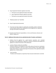 Form FIN430 License Application for a Life Settlement Provider or Broker - Texas, Page 21