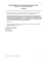 Form FIN430 License Application for a Life Settlement Provider or Broker - Texas, Page 2