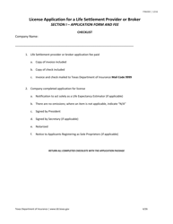 Form FIN430 License Application for a Life Settlement Provider or Broker - Texas, Page 4