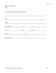 Form FIN430 License Application for a Life Settlement Provider or Broker - Texas, Page 6