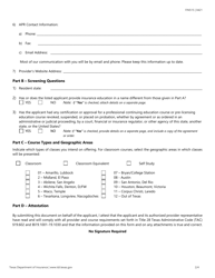 Form FIN515 Application for Continuing Education Provider Registration - Texas, Page 2