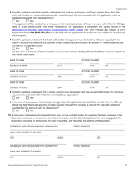 Form FIN510 Application for Reinsurance Intermediary License - Texas, Page 3