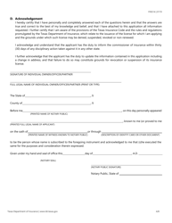Form FIN514 Application for a Specialty Insurance License - Texas, Page 4