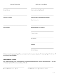 Form FIN535 Public Insurance Adjuster Contract - Texas, Page 5