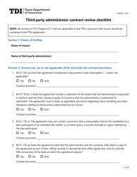 Document preview: Form FIN587 Third Party Administrator Contract Review Checklist - Texas