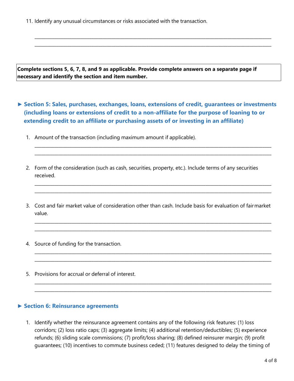 Form D (FIN584) Prior Notice of Transaction - Texas, Page 4