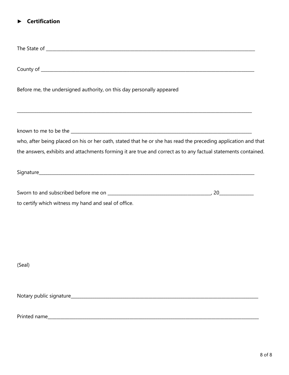 Form D (FIN584) Prior Notice of Transaction - Texas, Page 8