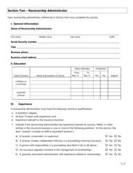 Form FIN615 Rfq Application - Special Deputy Receiver - Texas, Page 5