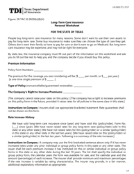 Form LHL560 Long-Term Care Insurance Personal Worksheet - Texas