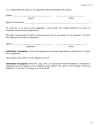 Form LHL560 Long-Term Care Insurance Personal Worksheet - Texas, Page 4