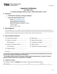 Document preview: Form PC428 (WPI-2-BC-5) Inspection Verification - Texas