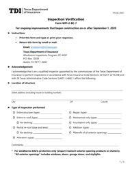 Document preview: Form PC436 (WPI-2-BC-7) Inspection Verification - Texas