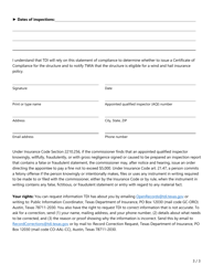 Form PC436 (WPI-2-BC-7) Inspection Verification - Texas, Page 3