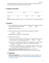 Form SF027 Fire Extinguisher Apprentice Permit Application - Texas, Page 2