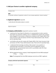 Form SF038 Application to Revise or Transfer All Types of Fire Sprinkler Licenses - Texas, Page 3
