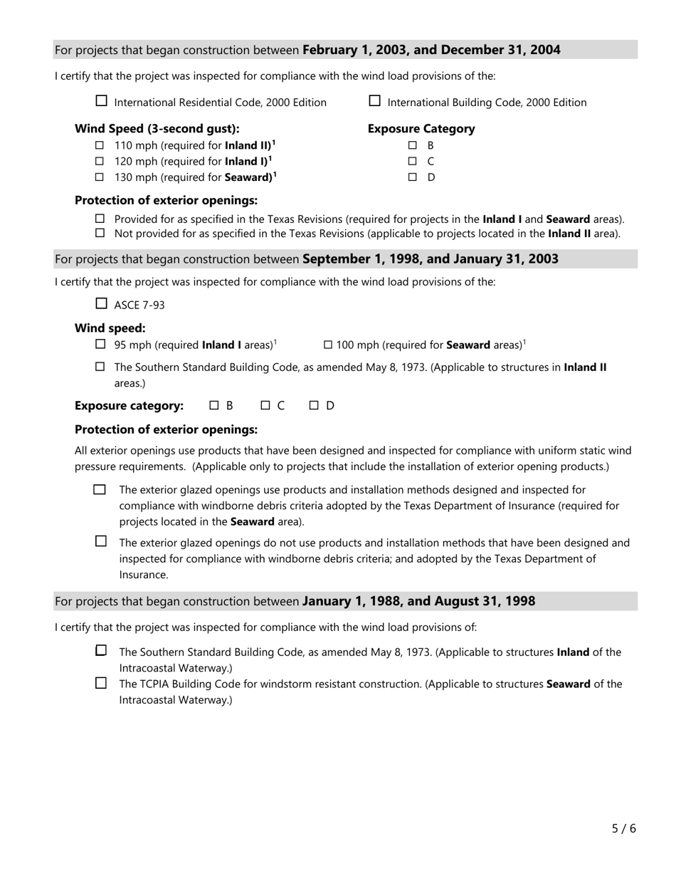 Form PC434 (WPI-2E) Application for Certificate of Compliance - Texas, Page 5