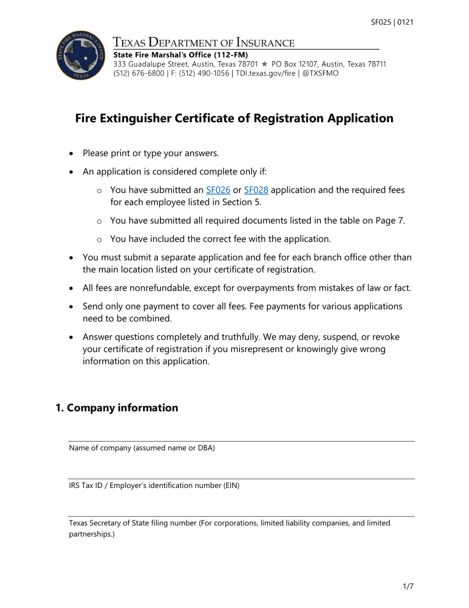 Form SF025 Fill Out, Sign Online and Download Fillable PDF, Texas