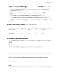 Form SF028 Application to Revise or Transfer All Types of Fire Extinguisher Licenses - Texas, Page 2