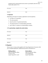 Form SF031 Fire Alarm Certificate of Registration Application - Texas, Page 6