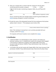 Form SF084 Fire Alarm Certificate of Registration Renewal Application - Texas, Page 3