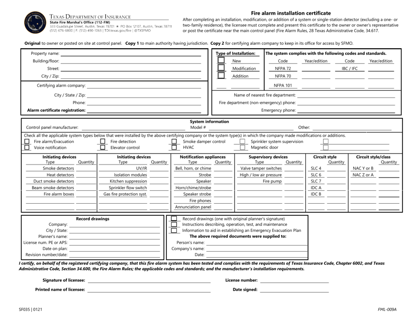 Form SF035  Printable Pdf