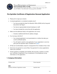 Form SF088 Fire Sprinkler Certificate of Registration Renewal Application - Texas