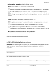 Form SF227 Company Information Update Form - Texas, Page 2