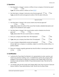 Form SF254 Fire Alarm Training School Renewal Application - Texas, Page 2