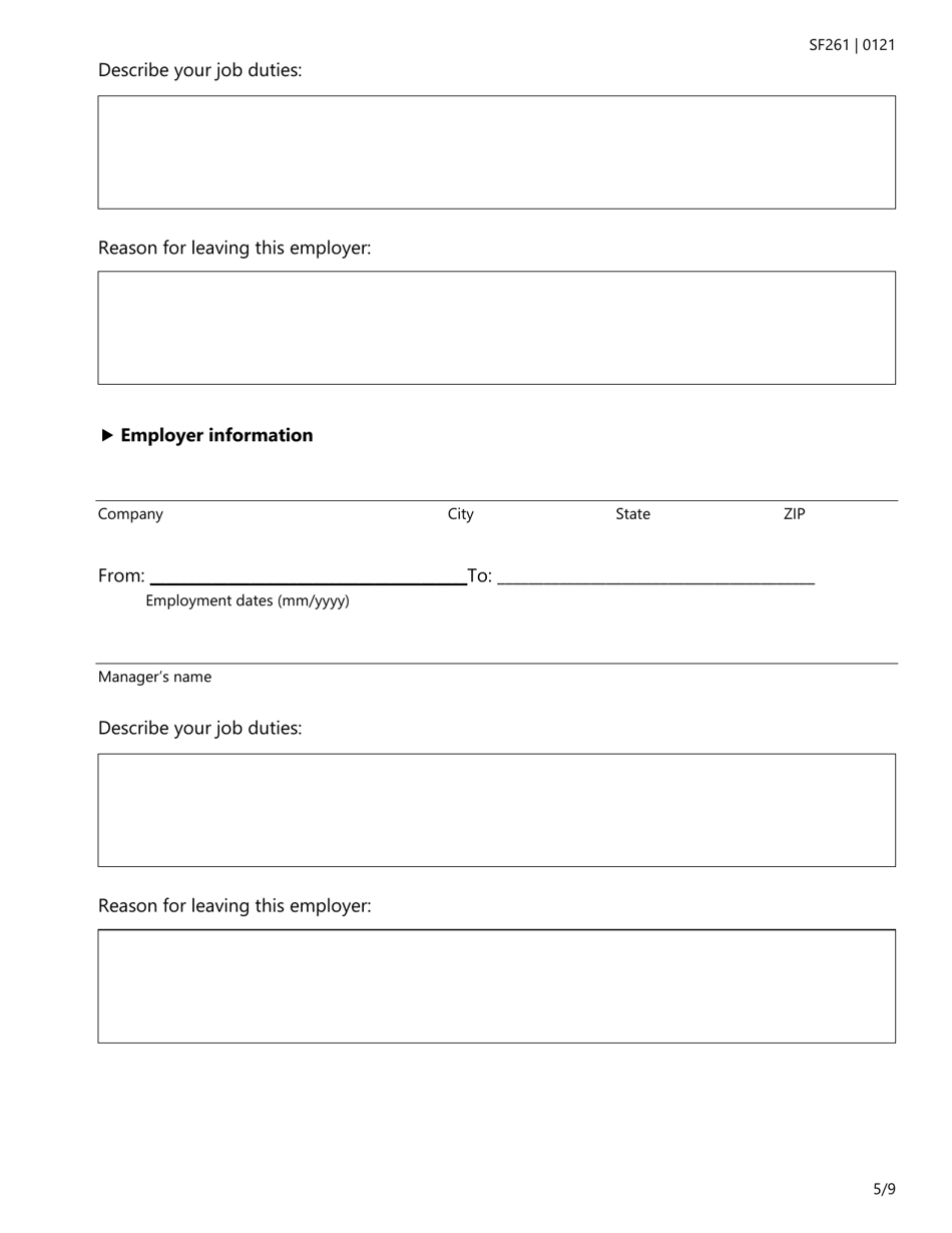 Form SF261 Criminal History Information Supplemental Form - Texas, Page 5