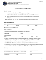 Form SF500 Applicant&#039;s Employer Information - Texas