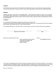 Form PWD1411 Broodstock Collection Permit Report - Texas, Page 2