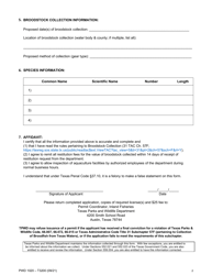Form PWD1020 Application for Permit for Collection of Broodstock From Texas Waters - Texas, Page 2
