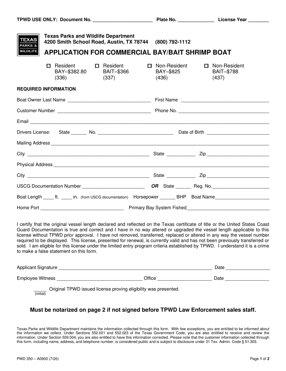 Rimp Form.pdf Form PWD350 - Fill Out, Sign Online and Download Printable PDF, Texas ...