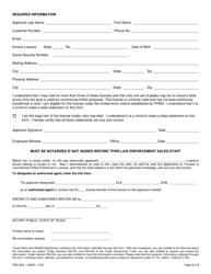 Form PWD805 Application to Transfer Finfish Fisherman&#039;s License - Texas, Page 2