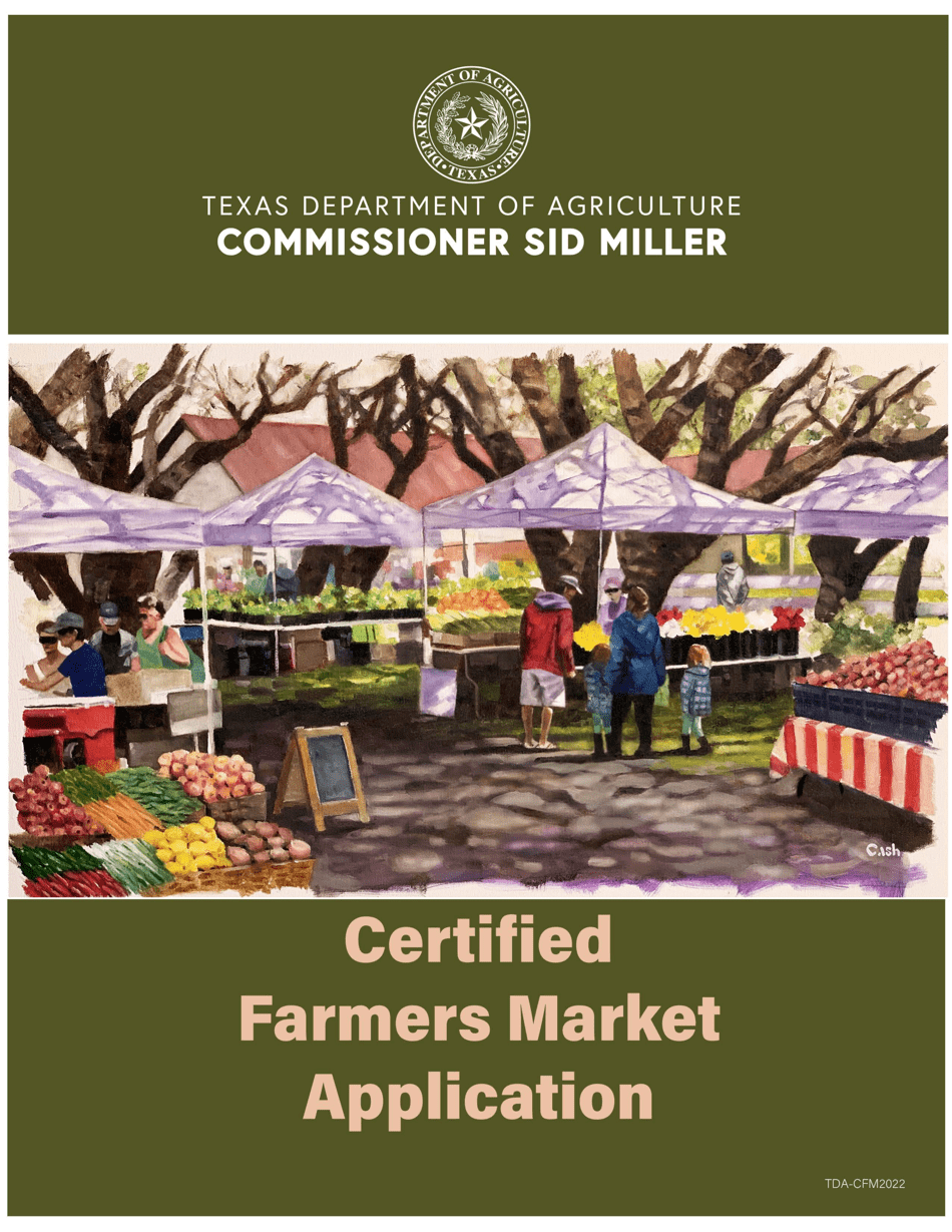 Certified Farmers Market Application - Texas, Page 1