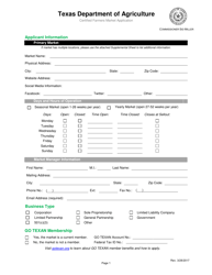 Certified Farmers Market Application - Texas, Page 2