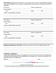 Form DWS-WDD305 Employment Application - Utah, Page 2