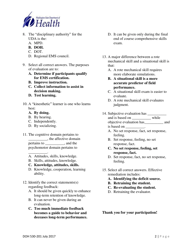 DOH Form 530-201 EMS Evaluator Workshop Exam Key - Washington, Page 2