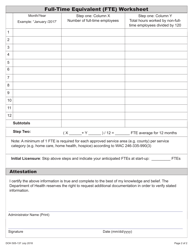 DOH Form 505-137 In-home Services Full-Time Equivalent (Fte) Worksheet - Washington, Page 2