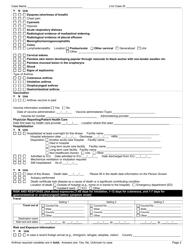 DOH Form 210-055 Anthrax Reporting Form - Washington, Page 2