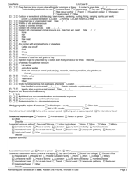 DOH Form 210-055 Anthrax Reporting Form - Washington, Page 3