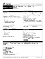 Document preview: DOH Form 210-018 Infant Botulism Reporting Form - Washington