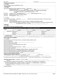 DOH Form 210-018 Infant Botulism Reporting Form - Washington, Page 2