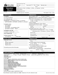 DOH Form 210-017 Wound Botulism Reporting Form - Washington