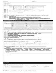 DOH Form 210-017 Wound Botulism Reporting Form - Washington, Page 2
